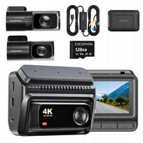 Vaizdo registratorius DDPAI Z60T 4K HDR, 128GB, 4G modulis, priekinė, galinė ir vidaus kamera
