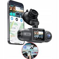 Vaizdo registratorius 4K GPS WiFi su dviem kameromis, WDR, naktiniu režimu