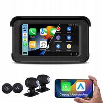 Motociklo vaizdo registratorius Dual FHD kamera su WIFI, GPS, TWPS, Apple CarPlay