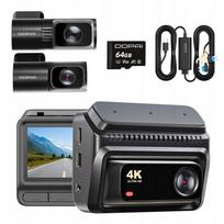 Automobilio vaizdo registratorius DDPAI Z60T 4K su vidine ir galine kamera, hardwire rinkiniu, 64GB