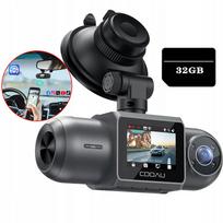 4K GPS FHD WiFi vaizdo registratorius su galine kamera, 32GB, su programėle