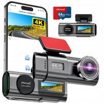 Automobilinė kamera Zhiroad 4K 170° Wi-Fi su 64GB kortele ir naktiniu matymu