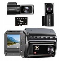 Vaizdo registratorius DDPAI Z60T 4K HDR GPS, 128GB, priekinė, vidinė, galinė kamera