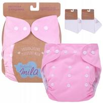 Daugkartinė sauskelnė su kišenėle PINK 3-15 kg, 2 įdėklai