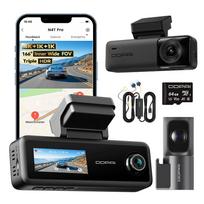 Vaizdo įrašymo registratorius DDPAI N4T Pro 4K HDR 3 kanalų su pajungimo rinkiniu ir 64GB