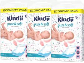 Kūdikių paklotai KINDII PURE & SOFT, 40x60, 3x30 vnt.