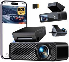 Vaizdo registratorius PELSEE P1 Duo 4K su GPS, WiFi, 64GB SD kortele ir 24 valandų parkavimo stebėjimu, priekinė ir galinė kamera