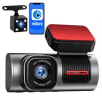 Automobilinė vaizdo registratoriaus kamera FHD su GPS, WiFi, dviguba DashCam ir galinio vaizdo funkcija