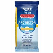 Antibakterinės drėgnos servetėlės Pure Fresh PROTECTOR, 15 vnt.