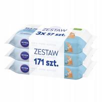 Kūdikių servetėlės NIVEA BABY, 99% gryno vandens, biologiškai suyrančios, 3 x 57 vnt.
