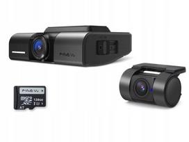 Vaizdo registratorius FINEVU GX1000 Cloud QHD GPS WiFi, galinė kamera, SD 128GB