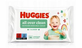 Vaikiškos drėgnos servetėlės Huggies all over clean su alaviju, 56 vnt.