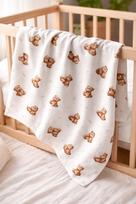 Flanelinis vystymas 80x80 Bears, minkštos medvilnės kūdikių antklodė