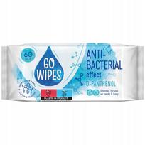 Drėgnos antibakterinės servetėlės su D-Panthenol GoWipes 60 vnt.