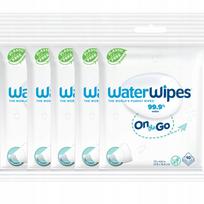 Drėgnos servetėlės WaterWipes ON THE GO 5x10 vnt. 99,9% vandens BIO
