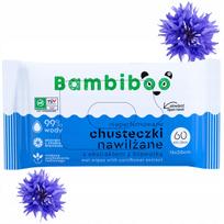 Drėgnos servetėlės Bambiboo su rugiagėlių ekstraktu, 60 vnt., 99% vandens