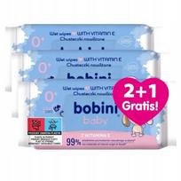 Drėgnos servetėlės kūdikiams Bobini Baby su vitaminu E, 60 vnt.