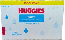 Drėgnos servetėlės Huggies Pure 12x60, 720 vnt.