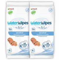 Drėgnos servetėlės Water Wipes 99,9% vandens 2x28 vnt. Bio