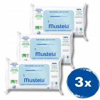Drėgnos servetėlės su vandeniu Mustela 60 vnt., 3 x pakuotės