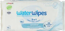 Drėgnos servetėlės kūdikiams WaterWipes 3in1, 60 vnt.