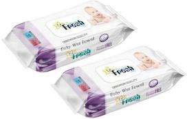 Drėgnos servetėlės Fresh Baby Jumbo, 120 vnt., 2 pakuotės, su spaustuku