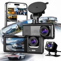 Vaizdo registratorius 3in1 su priekine, vidine ir galine kamera, WiFi, Full HD