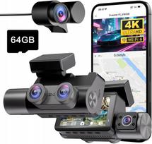 Automobilinė 4K kamera 3 kanalų WiFi 6 GPS naktinis matymas 64GB kortelė Zest