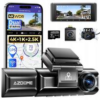 Automobilinė kamera AZDOME 4K 1080P 2.5K su WiFi, GPS ir 64GB SD