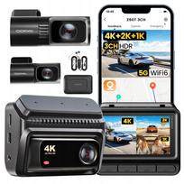 Automobilio kamera DDPAI Z60T 4K HDR su priekine, galine, vidine kamera ir 4G moduliu