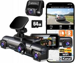 Automobilio kamera 360, 4 kanalai, FHD, 8 IR LED