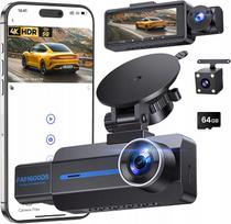 Automobilio kamera Famgoods4K, IPS3, 16 colių ekranas, 360°, priekinė-galinė, G jutiklis