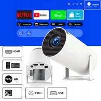LED projektorius HY 300 PRO baltas Android 9.0 WiFi HDMI 720p 130" namų kinui
