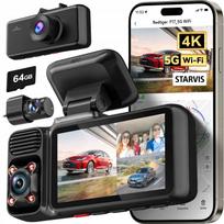 Vaizdo registratorius 3 kanalų 4K REDTIGER F17 GPS WiFi 64GB
