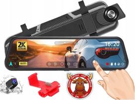 Automobilinis 4K WiFi veidrodinis vaizdo registratorius su galinio vaizdo kamera