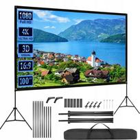 Projektoriaus ekranas 100" 16:9 4K 1080 HD su stovu, dėklu ir Domo BEDEE