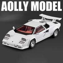 1:24 Countach Lp5000S Alloy Sports Car Model Diecasts Metal Racing Car Vehicles Model Sound Light Simulation Childrens Toys Gift white