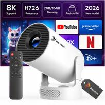 Mini LED projektorius Android 14, 4K, WiFi, modelis 2026