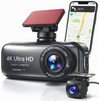 Vaizdo registratorius 4K WiFi GPS su priekine ir galine HDR kamera A26V