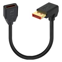 DisplayPort 16K kabelis, 90°, 15 cm, greitas perdavimas
