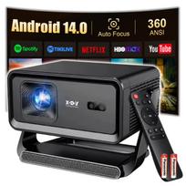 Projektorius 4K XGODY Android14 WiFi6 BT autofokusas sukamas LED