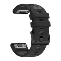 New 22mm 26mm QuickFit Silicone Watch Strap for Garmin Fenix 8 Pro 8 47mm 51mm E 7 7X 6 6X/Tactix/Quatix/D2 Mach 2 Pro/Epix Band QuickFit 26mm juoda pilka spalva