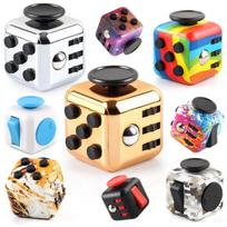 Stress Relief Fidget Cube Set Novelty Magic Dice Cube ADHD Focus Toy for Adults Kids Gold