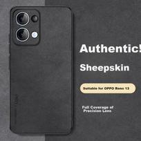 OPPO Reno 13 Phone Case, OPPO Reno 13 Protective Cover, Shockproof, Full Lens Protection, Soft, Simple Luxury Outer Case,n, Leather Case, Black