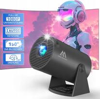 Mini projektorius Mentech, 180°, Android 11, WiFi 6, 150", 4K dekodavimas