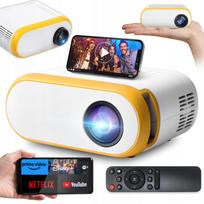 Nešiojamas LED projektorius su WIFI, HDMI, USB, AV ir 100″ garsiakalbiu