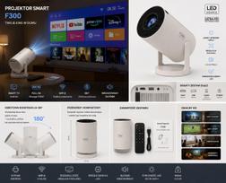 Projektorius SMART F300 WiFi Android LED Full HD HDMI USB, 180° pasukimas