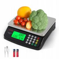 Elektroninės gastronominės svarstyklės 40kg LCD INOX TARA PCS USB juodos