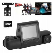 Automobilio vaizdo registratorius su 1080P priekine, galine ir šonine kamera