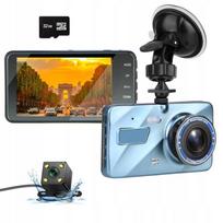 Automobilinė FULL HD vaizdo registratorius, galinio vaizdo kamera, lenkų meniu, 32Gb kortelė